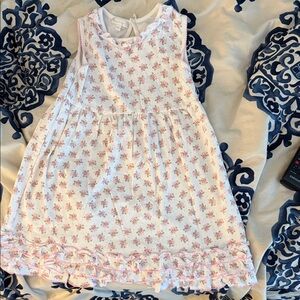 Charming Floral Kids Dress in Pink and White